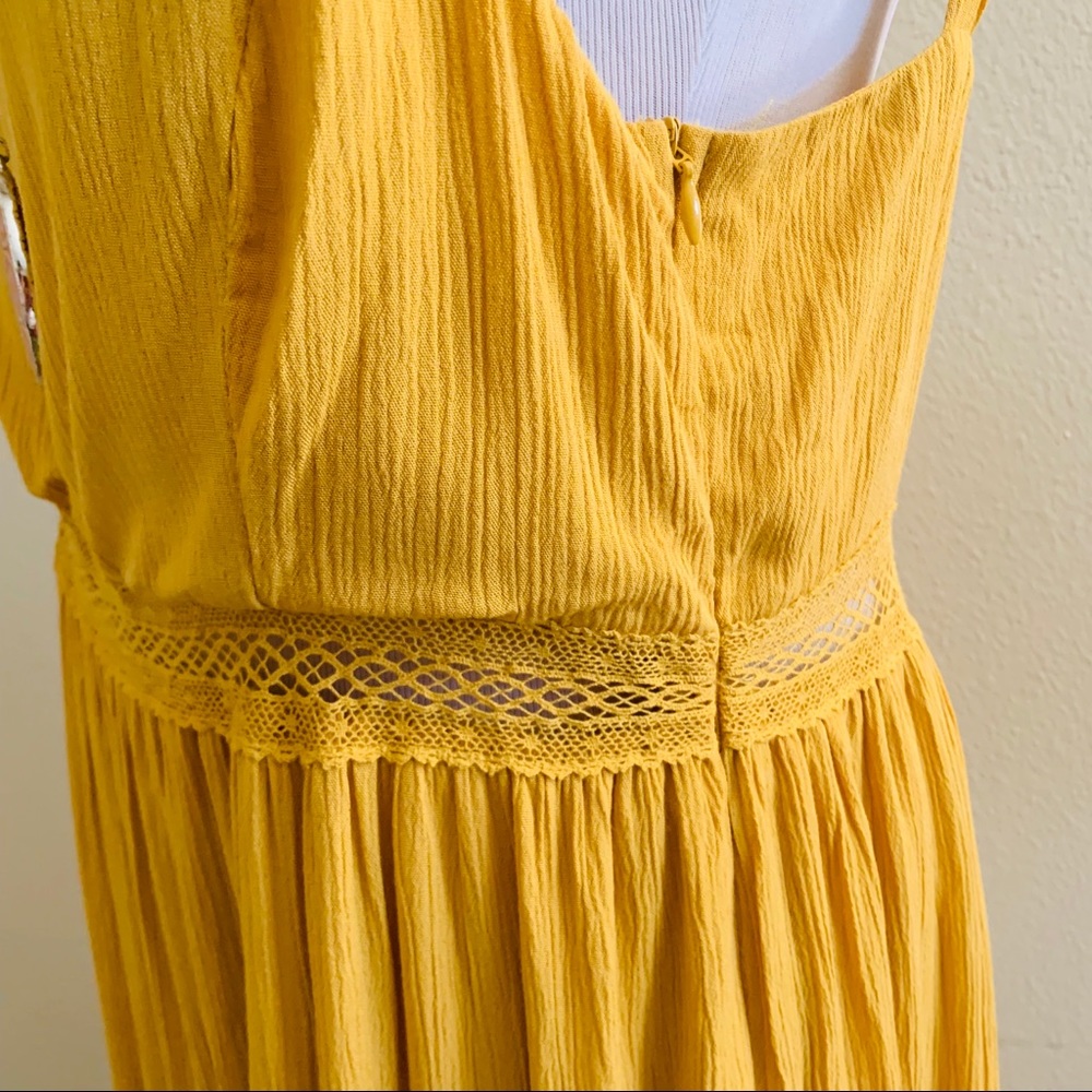 Altar'd State Maxi Boho Dress Mustard Yellow - Picture 4 of 6